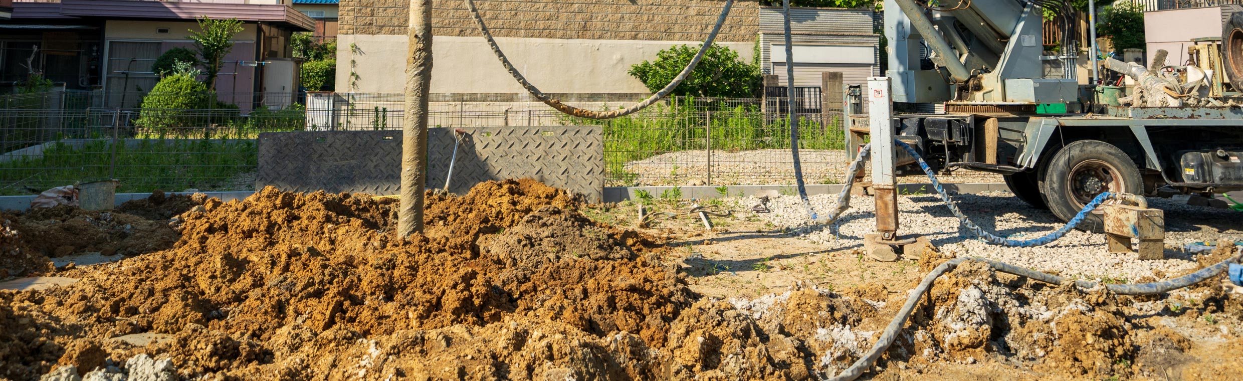 地盤工事をしている様子