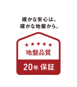 確かな安心は、確かな地盤から 地盤品質20年保証 ロゴ